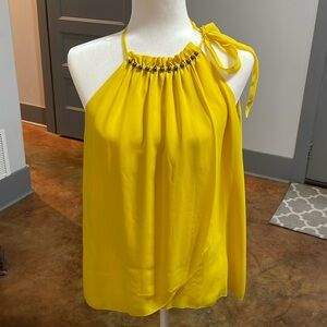 Chic Yellow Halter Blouse